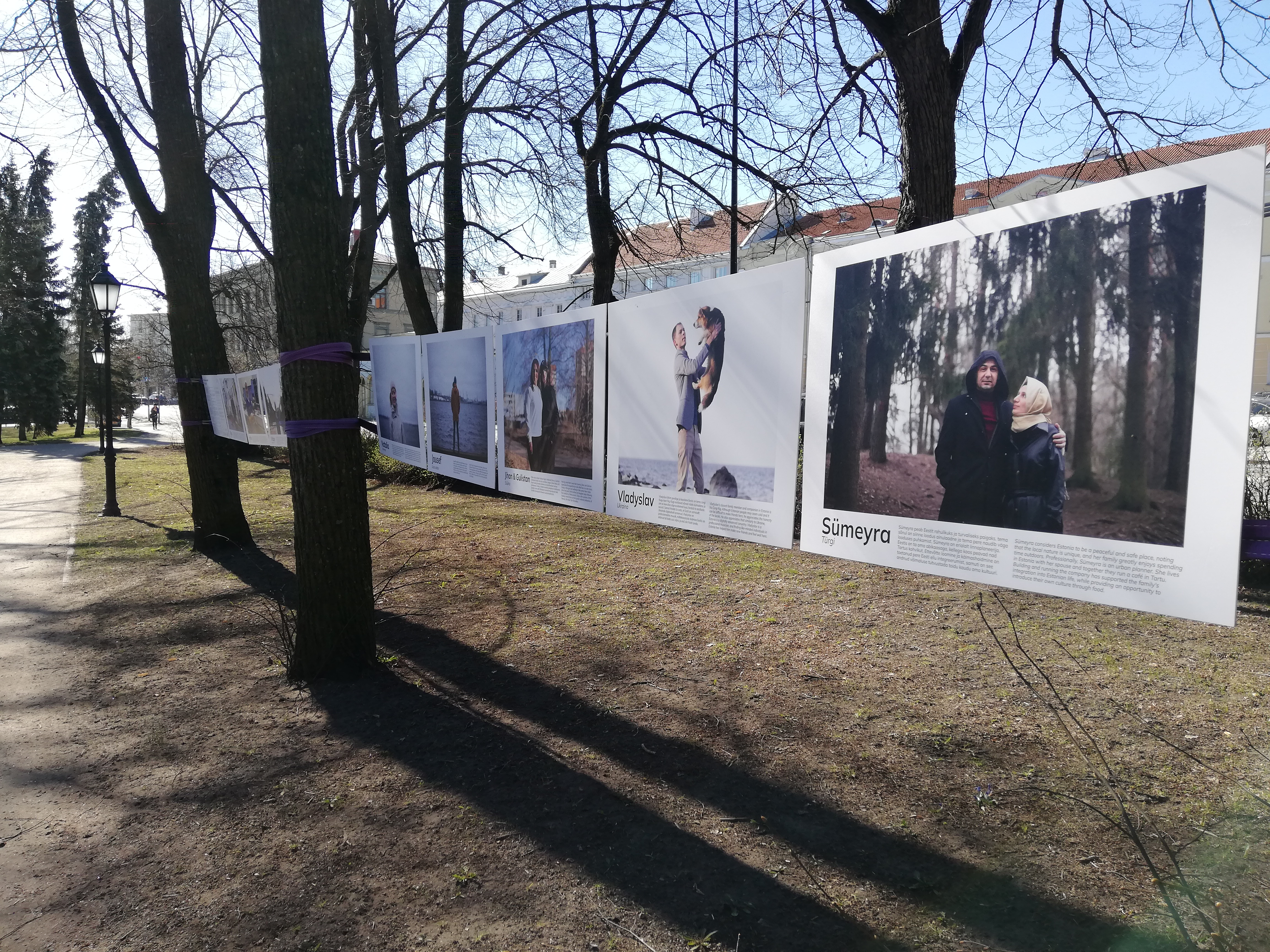 Art work in a sunny park in Tartu 
