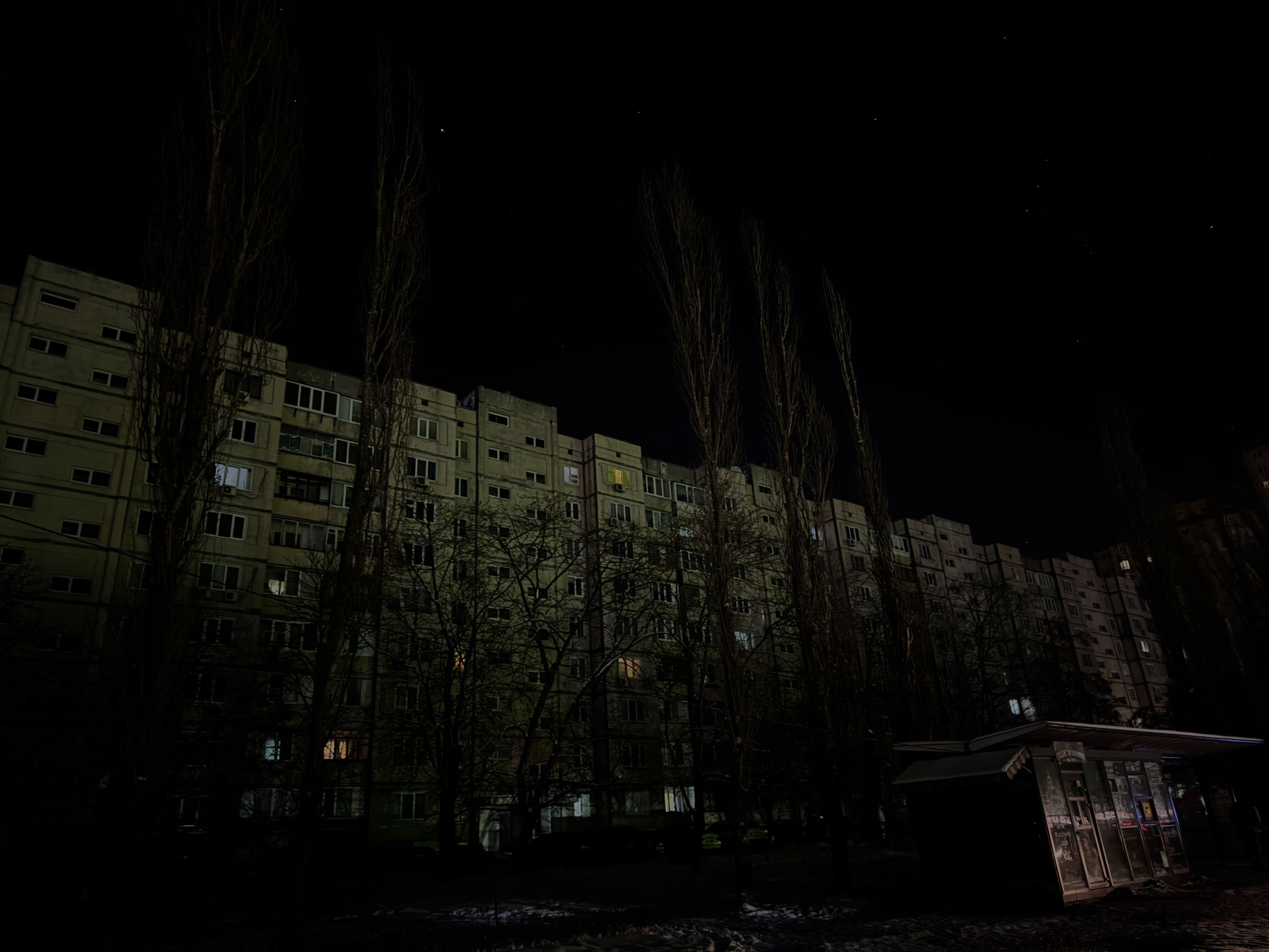 Darkness in Ukraine power outages 