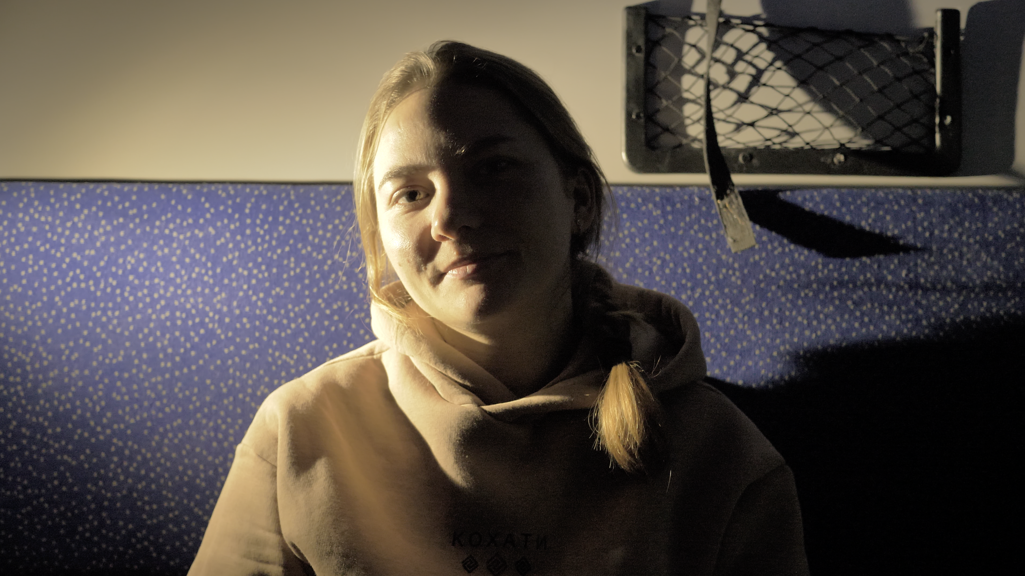 Bodhana on a train to Kharkiv